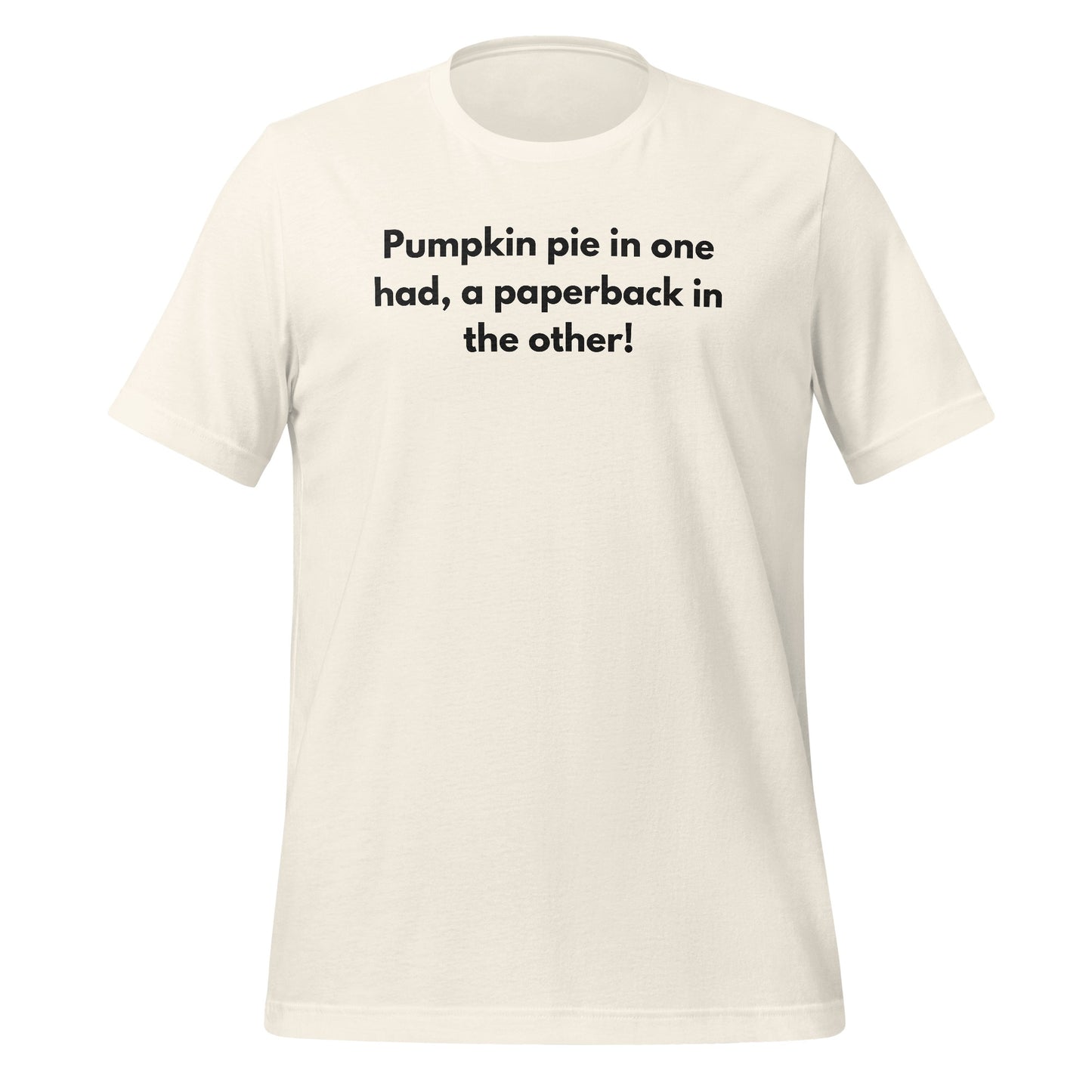 Pumpkin pie and paperback graphic tee for book lovers
