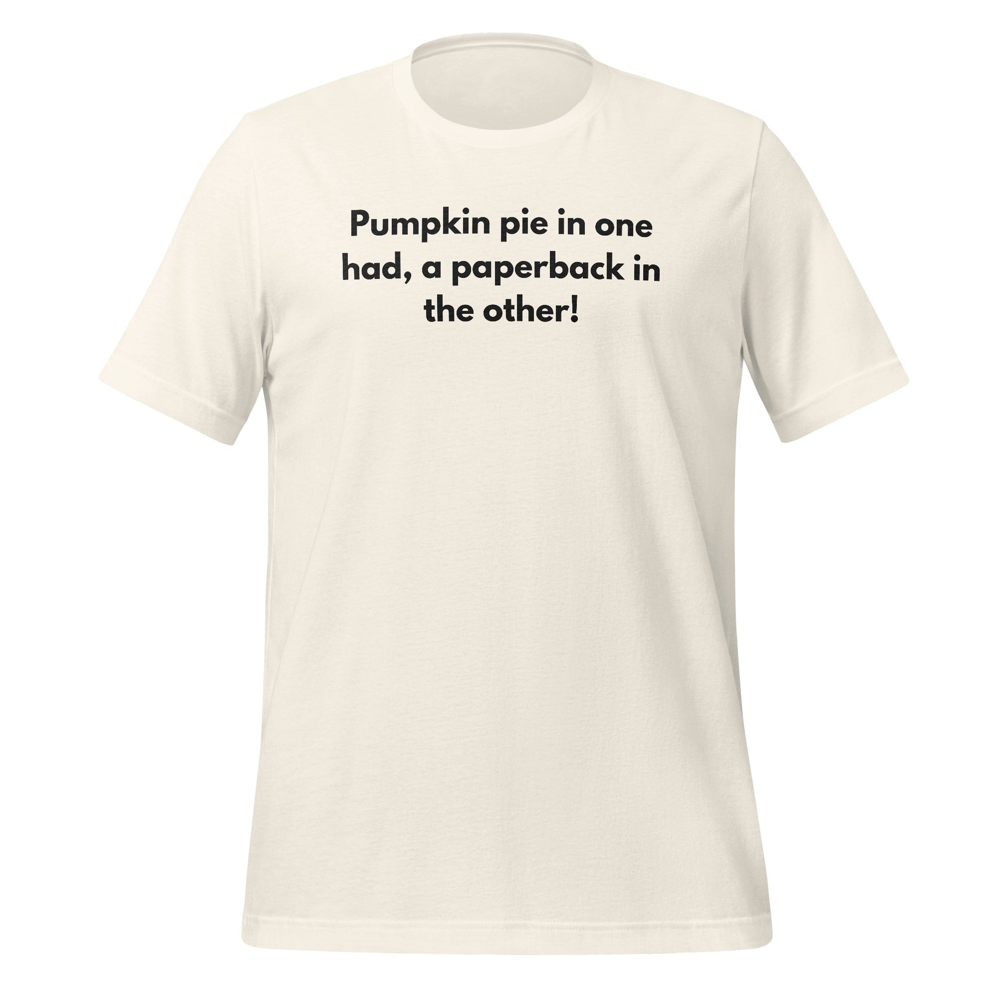 Pumpkin pie and paperback graphic tee for book lovers