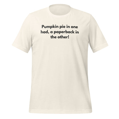 Pumpkin pie and paperback graphic tee for book lovers