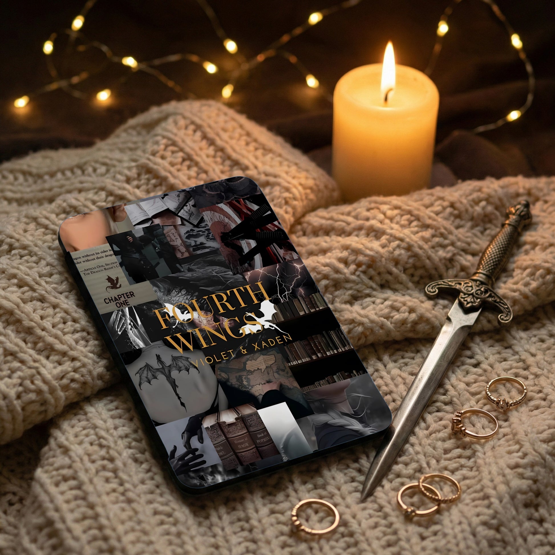 FOURTH WINGS VIOLET & XADEN FANTASY BOOK FAN ART product type
