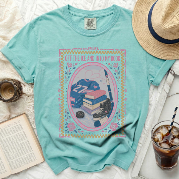 Off the Ice & Into My Book Tee in Island Reef
