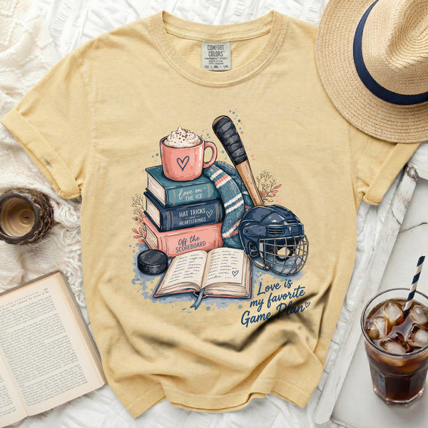 Love Is My Game Plan Hockey Tee in Butter