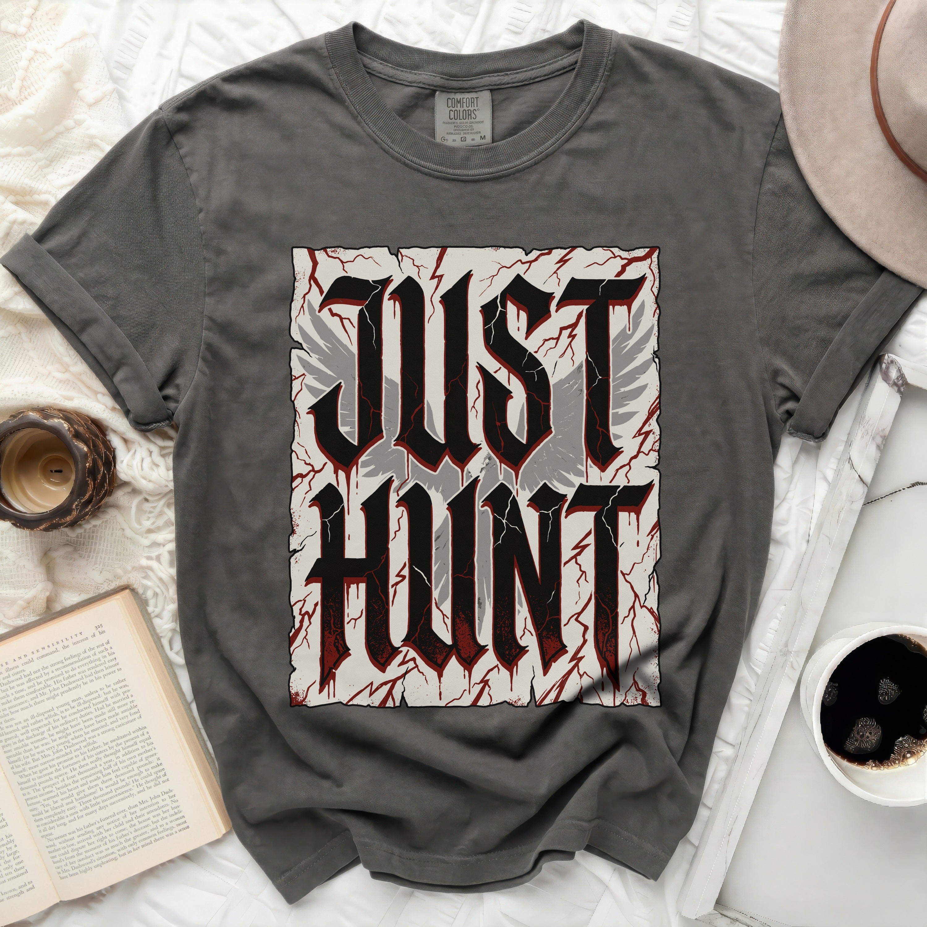 Dark gray t-shirt with 