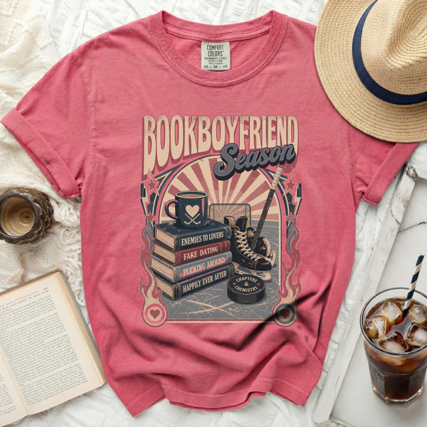 Bookboyfriend Season Hockey Tee in Crunchberry