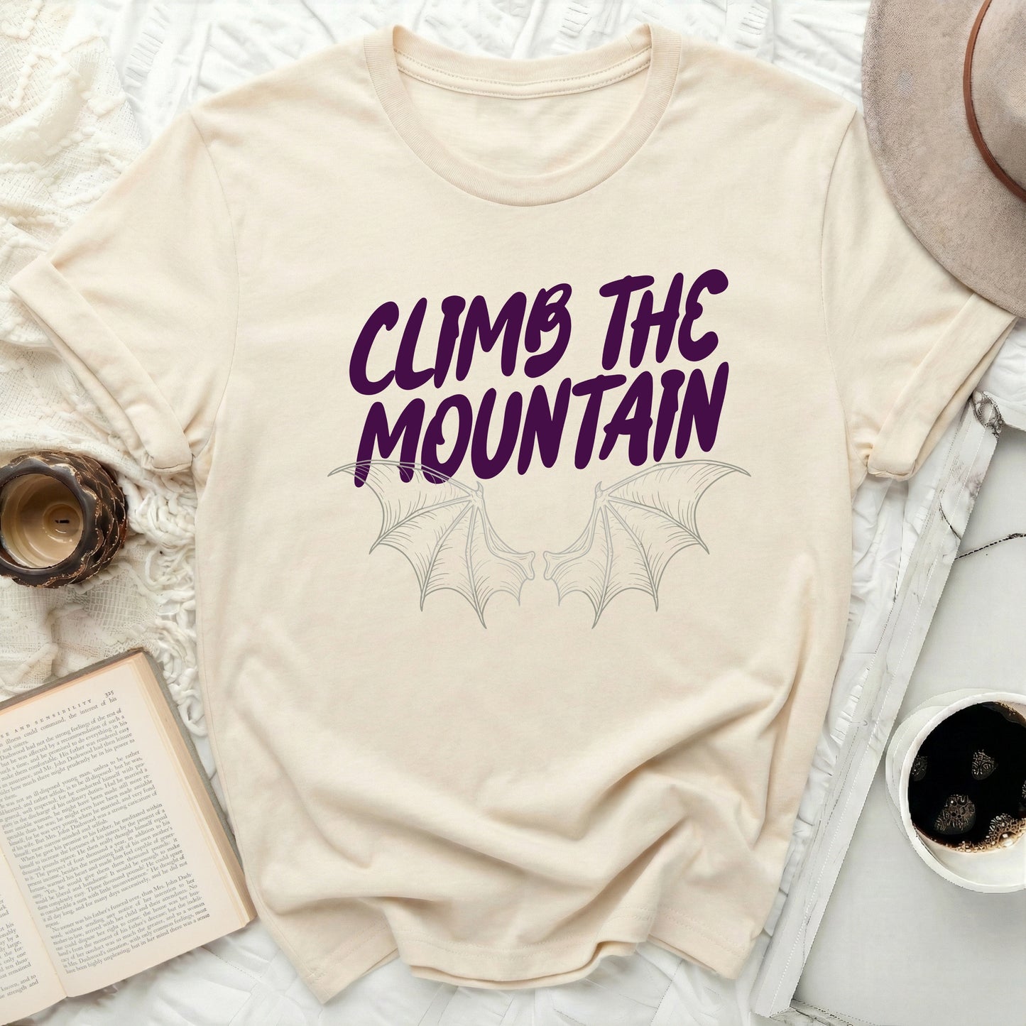 CLIMB THE MOUNTAIN Bat Wing Graphic T-Shirt product type
