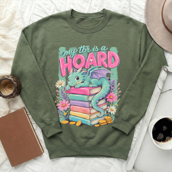 My TBR is a Hoard Dragon Sweatshirt in Military Green