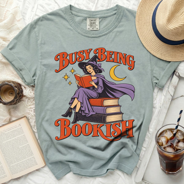 Busy Being Bookish Tee in Bay