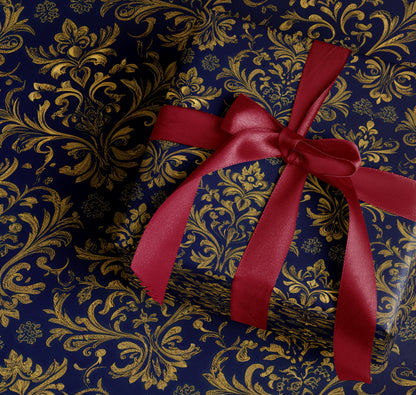 Elegant Gold Floral Pattern Wrapped Gift for Special Occasions