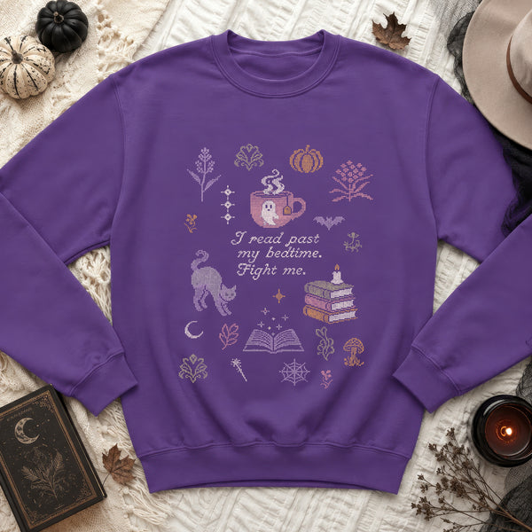 I Read Past My Bedtime Sweatshirt in Purple