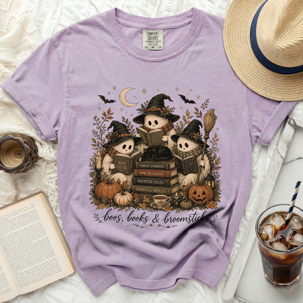 Boos & Books Tee in Orchid