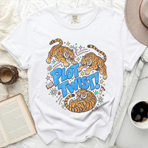 Plot Twist Tiger Tee in White