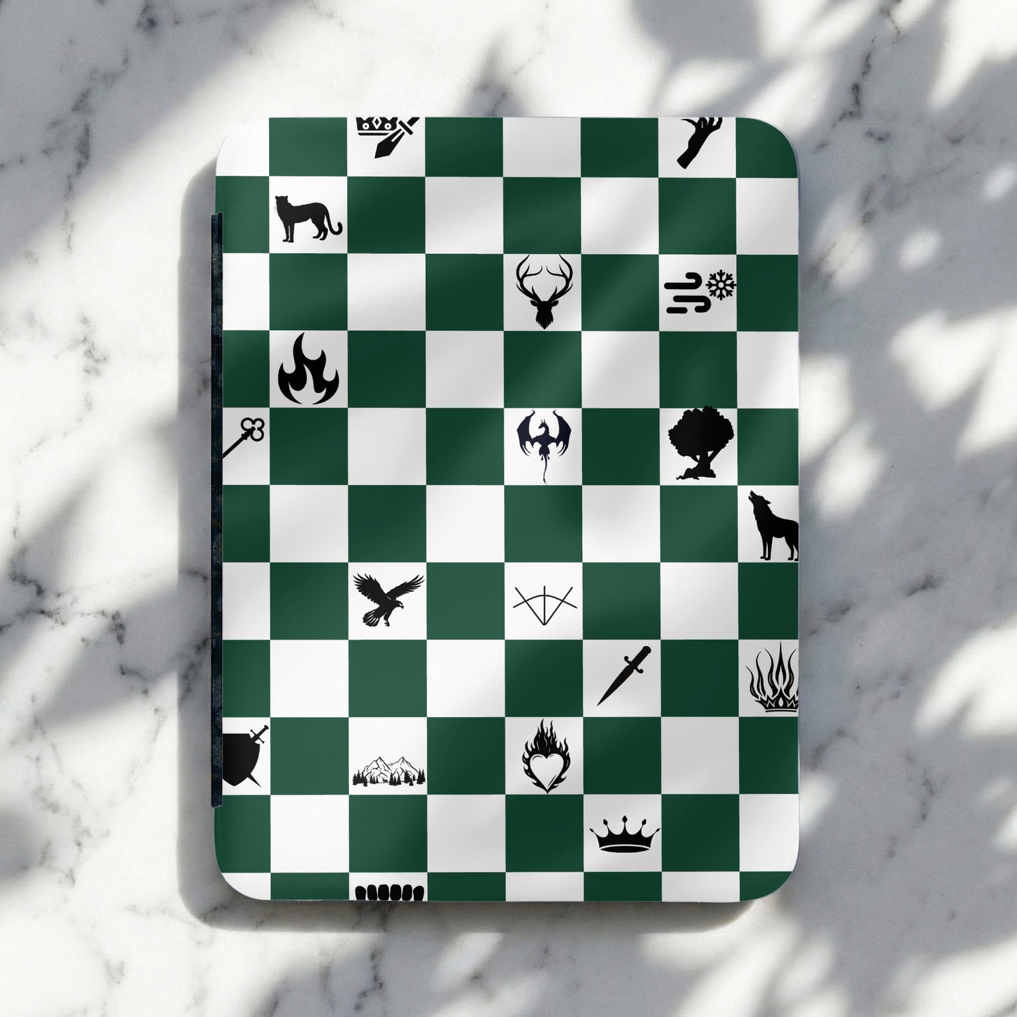 Fantasy Game Symbols Checkerboard Design Green White product type