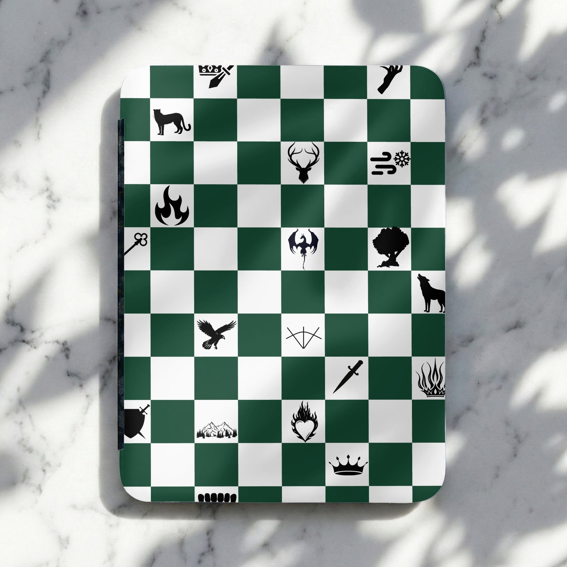 Fantasy Game Symbols Checkerboard Design Green White product type