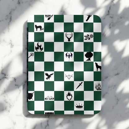 Fantasy Game Symbols Checkerboard Design Green White product type