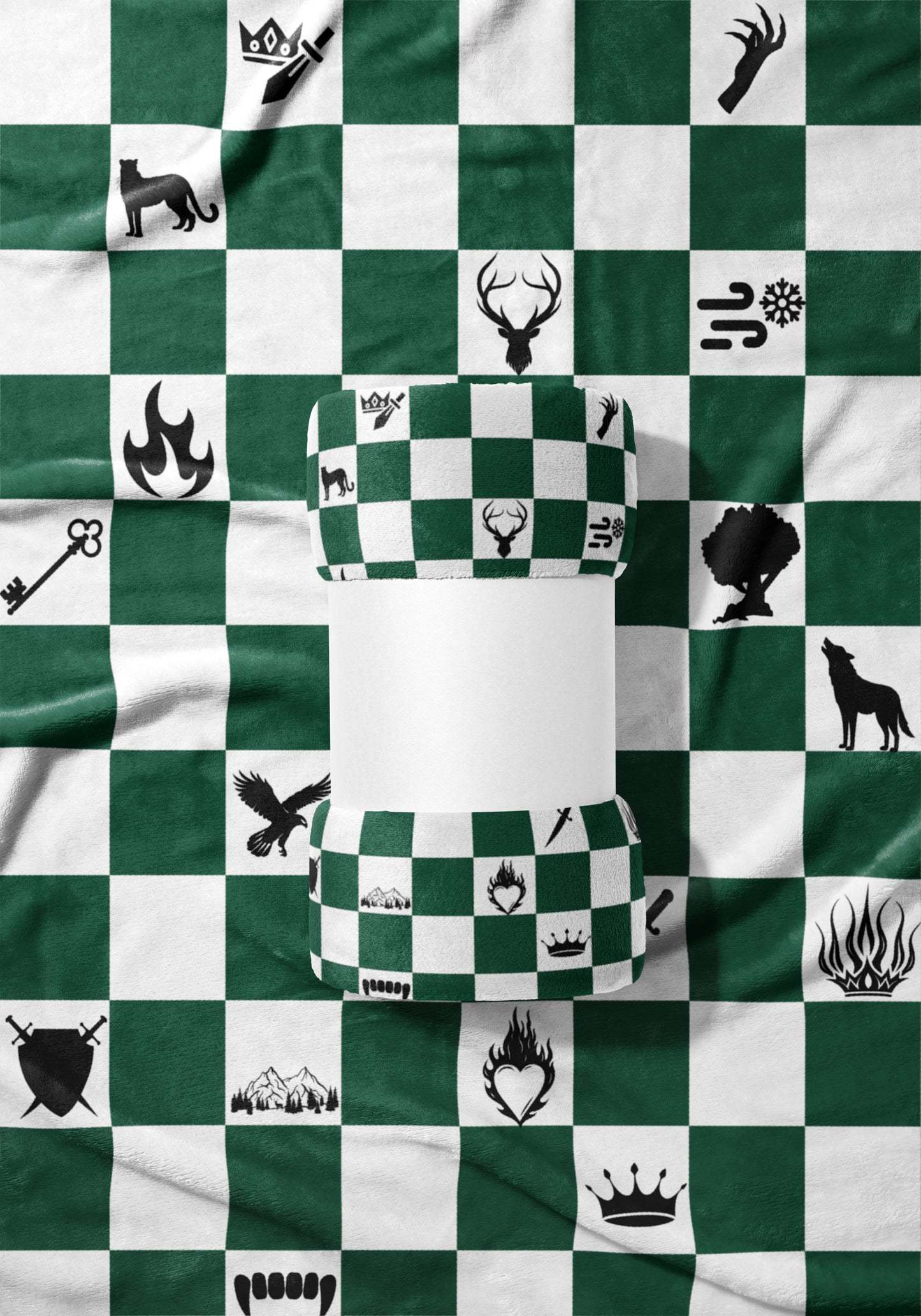 Black and Green Checkerboard Pattern Bedding Set
