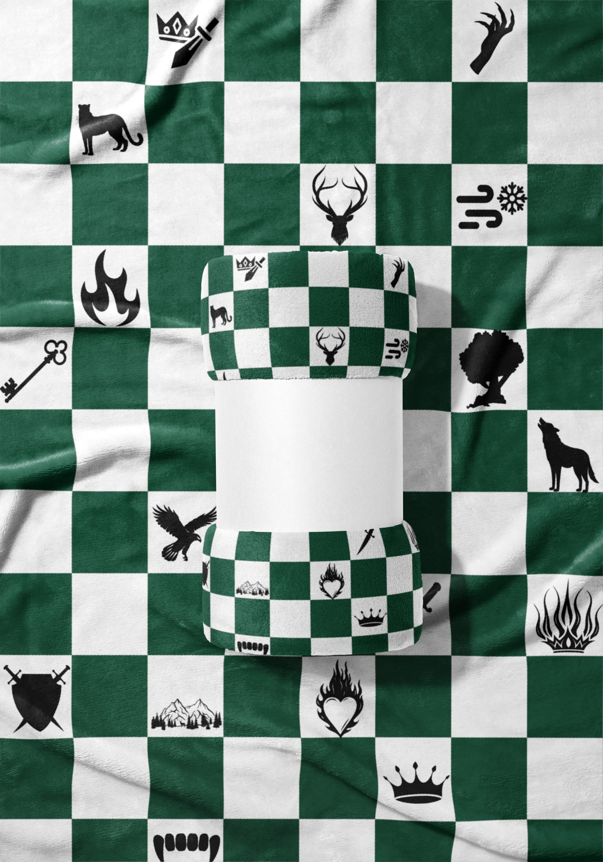 Black and Green Checkerboard Pattern Bedding Set