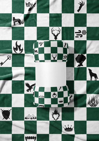 Black and Green Checkerboard Pattern Bedding Set