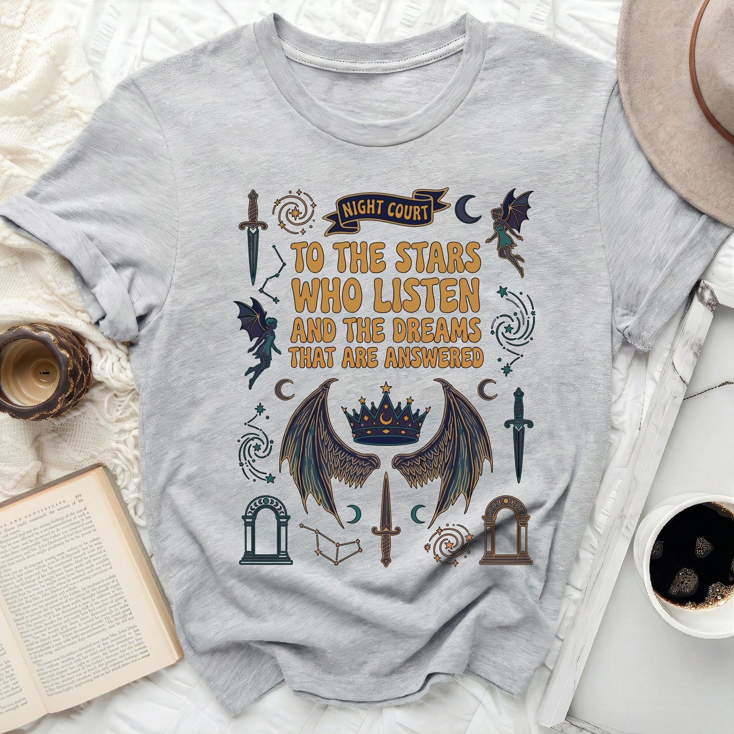 Night Court To The Stars Who Listen product type
Night Court
Stars Who Listen
Dreams Answered
Fantasy Art
Fairy Wings
Crown Design
Dagger Symbol
Crescent Moon
Constellation
Magical Theme
Fae Inspired
Bookish Merch
Literary Quote
Mythical Creature
Celestial Pattern
Enchanted Realm
Dark Fantasy
Spiritual Journey
Mystical Gifts
Storyteller Style