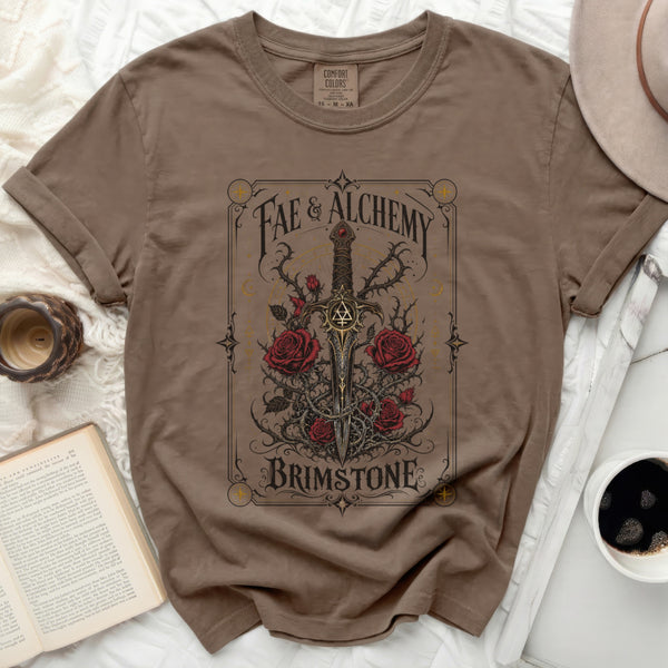 Brimstone Rose Dagger Tee in Espresso
