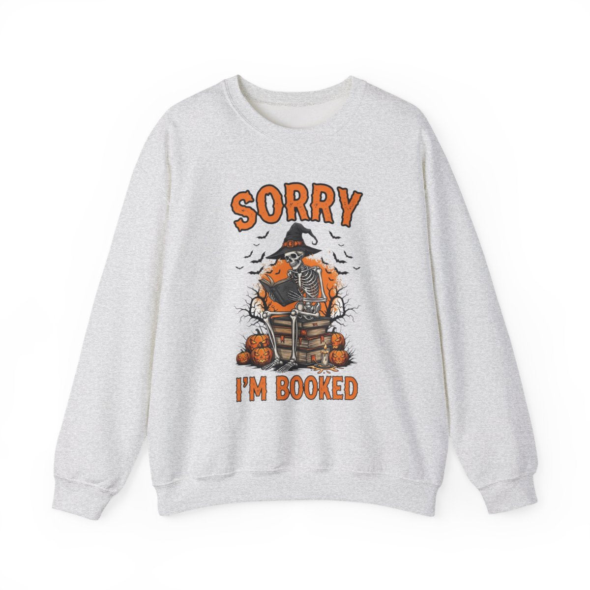 Sorry I am Booked Halloween Skeleton Reading Sweatshirt - MagicMerchEmporium