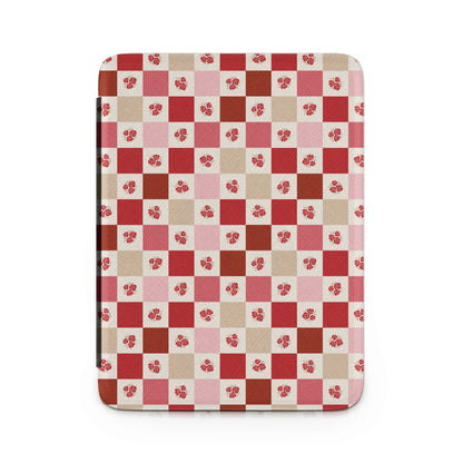 Red and Pink Checkered Pattern Floral Design Blanket