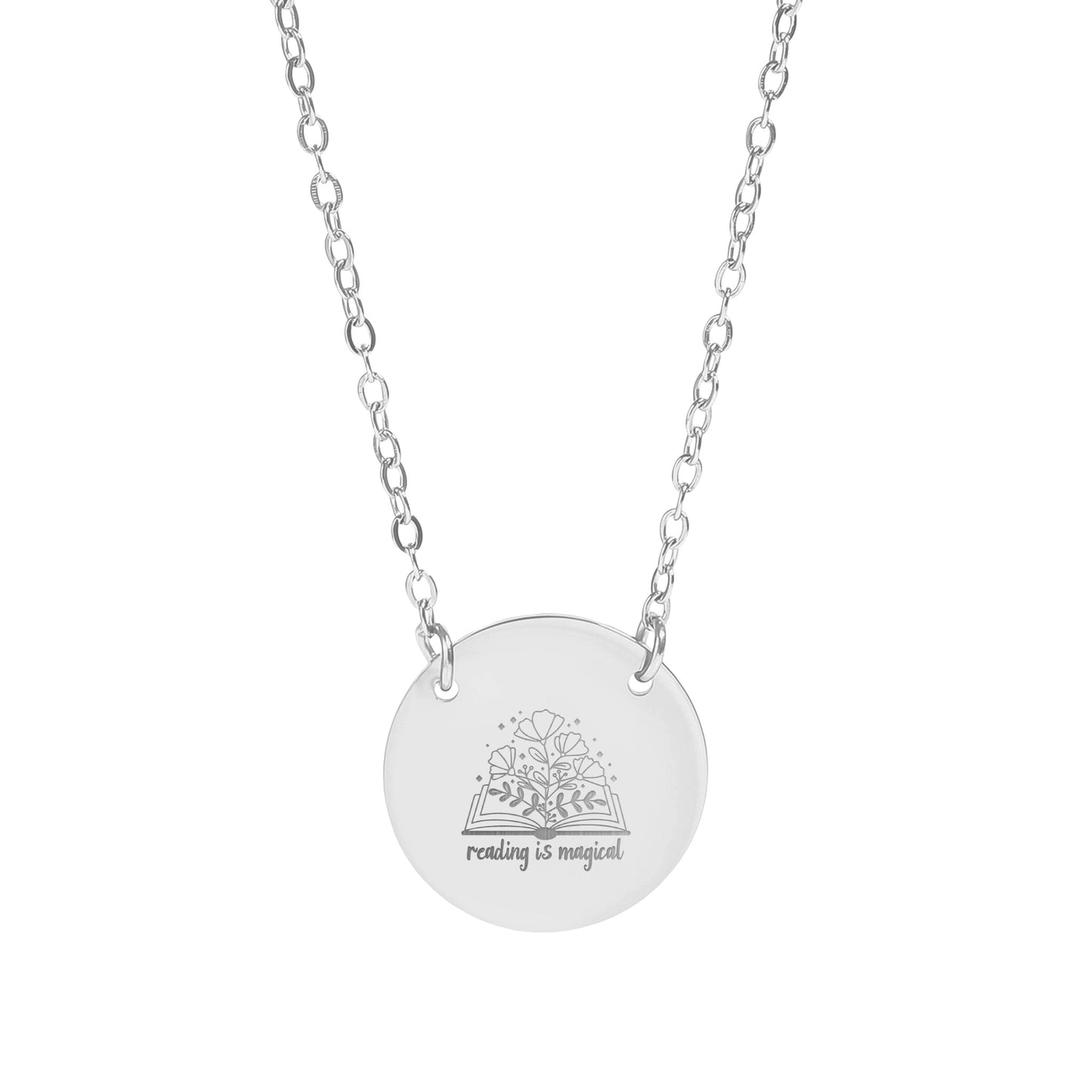 Reading Is Magical Engraved Necklace Unique Jewelry