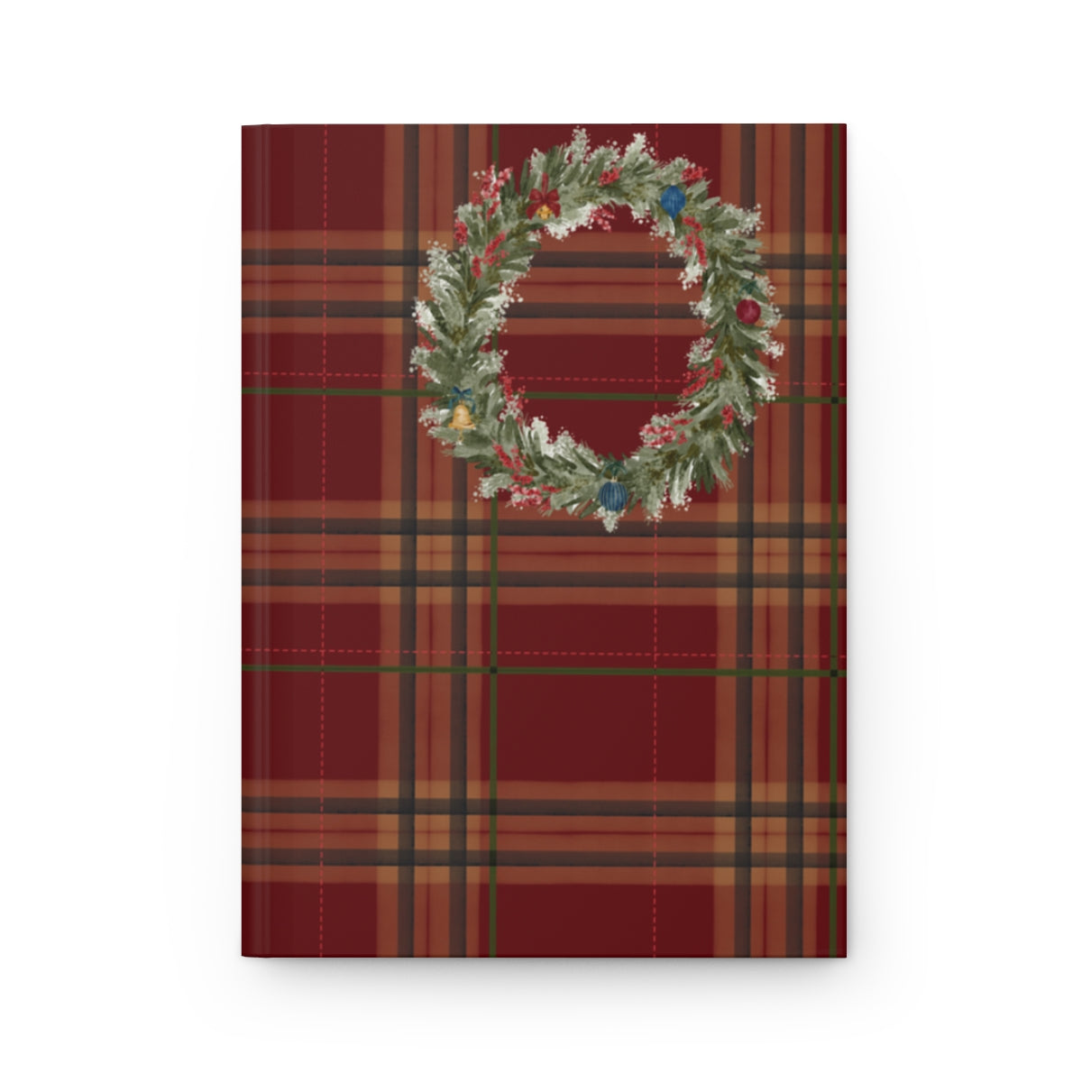 Festive Plaid Wreath Design Notebook