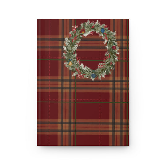 Festive Plaid Wreath Design Notebook