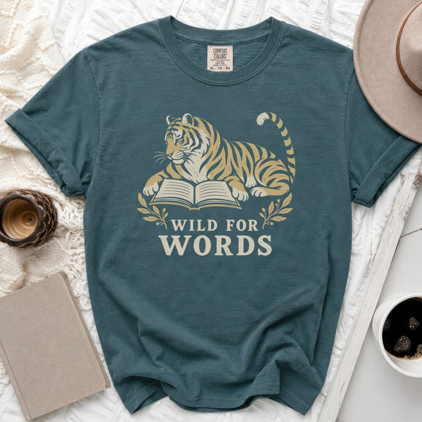 Wild For Words Tee in Blue Spruce