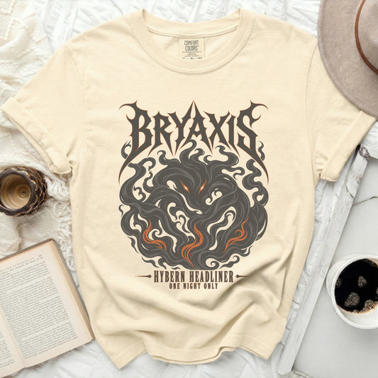 Cream comfort colors t-shirt with "BRYAXIS HYBERN HEADLINER ONE NIGHT ONLY" graphic.