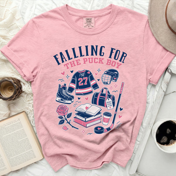 Falling For The Puck Boy Tee in Blossom