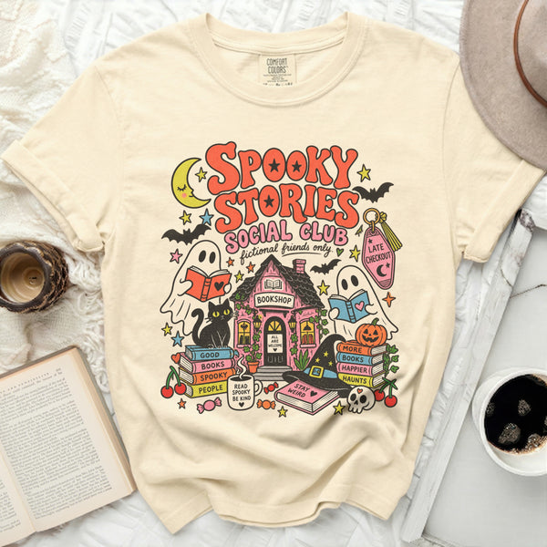Spooky Stories Club Tee in Ivory