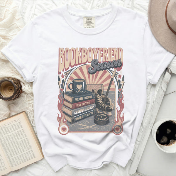 Bookboyfriend Season Hockey Tee in White