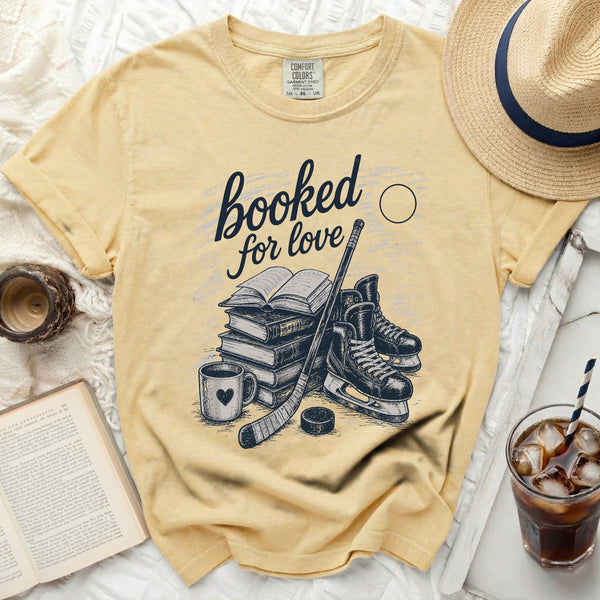 Booked For Love Hockey & Bookworm Tee in Butter