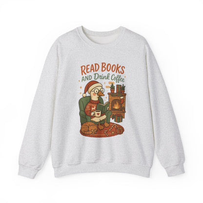 Cozy Holiday Sweater Read Books And Drink Coffee