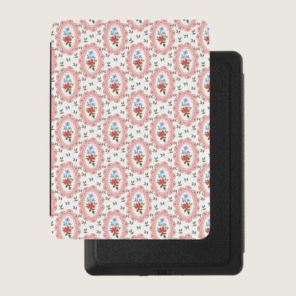 Vintage Floral Red and Blue Pattern Tablet Cover