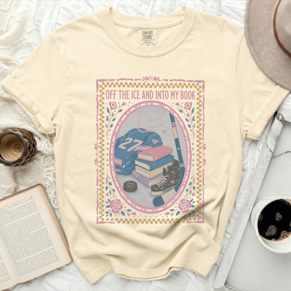 Off the Ice & Into My Book Tee in Ivory