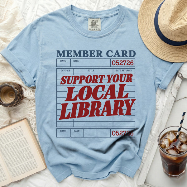 Local Library Card Tee in Chambray