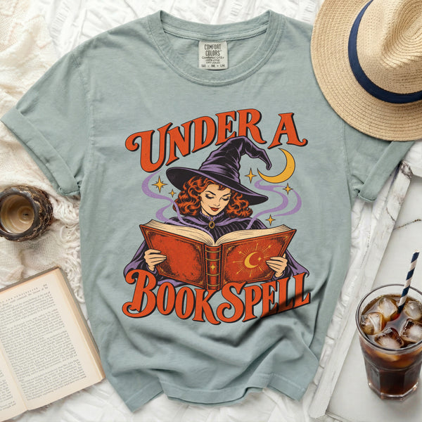 Book Spell Witch Tee in Bay