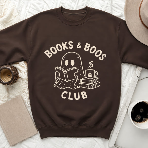 Books & Boos Club Sweatshirt in Dark Chocolate