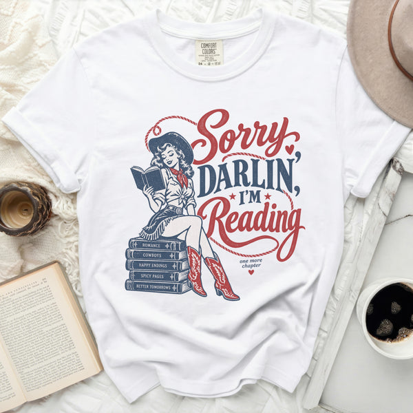 Sorry Darlin Reading Tee in White