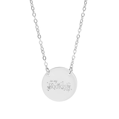 Elegant Round Necklace with In My Bookish Era Engraving
