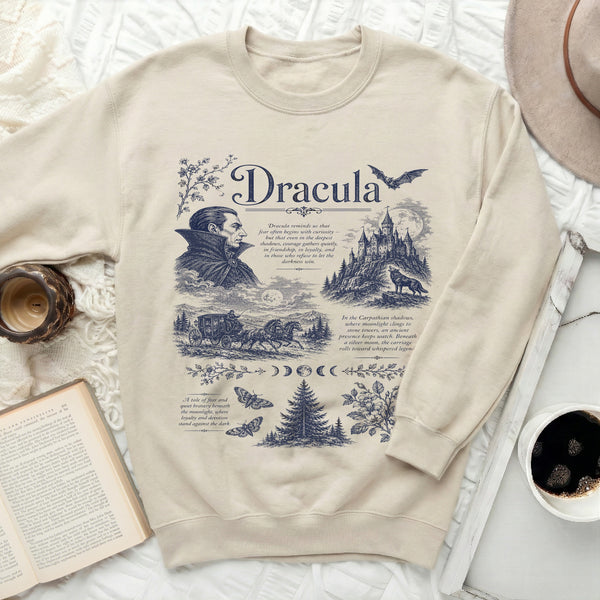 Gothic Dracula Legend Sweatshirt in Sand