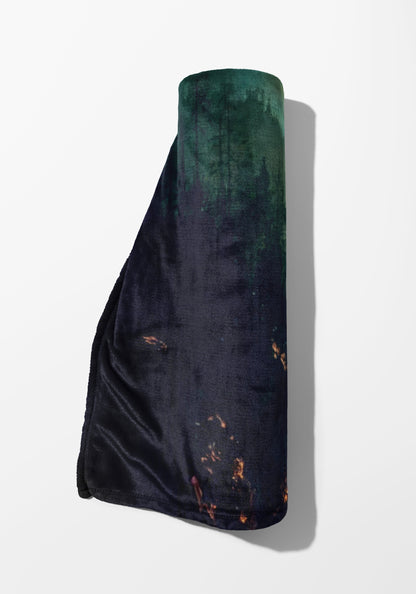 Abstract Forest Scene Fleece Blanket for Cozy Comfort