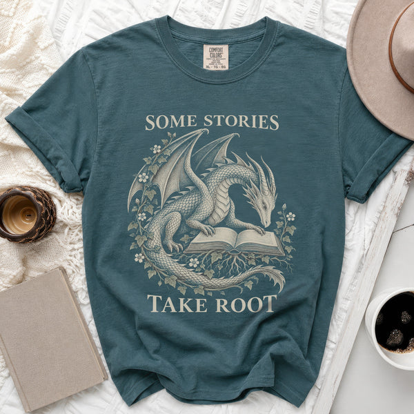 Stories Take Root Tee in Blue Spruce