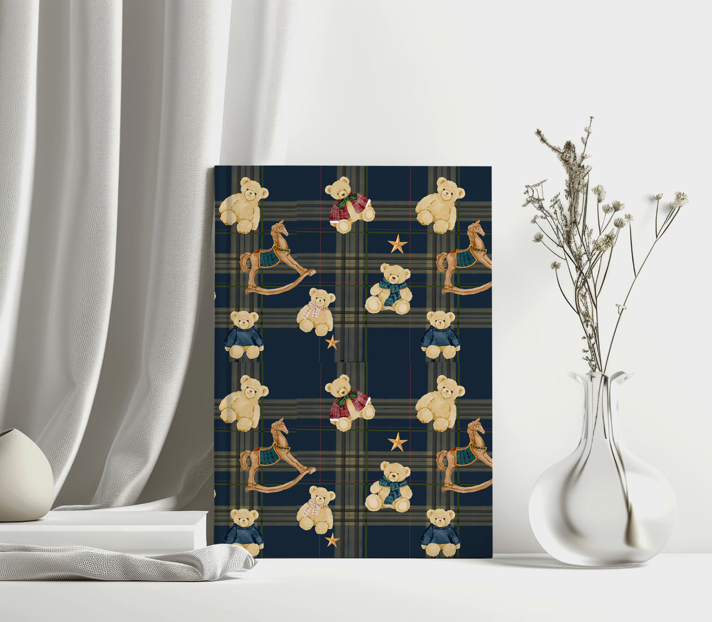 Teddy Bear and Rocking Horse Decorative Art Print