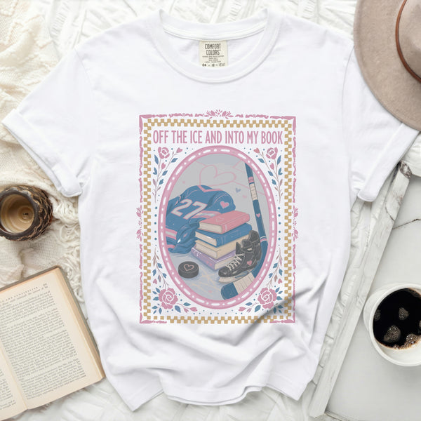 Off the Ice & Into My Book Tee in White