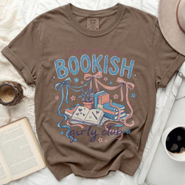 Member's Only Bookish Girly Club Tee in Espresso