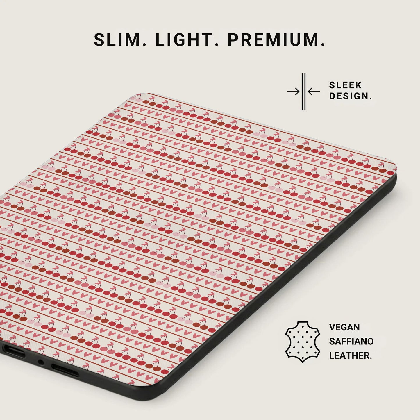 Cherry Pattern iPad Case with Sleek and Slim Design