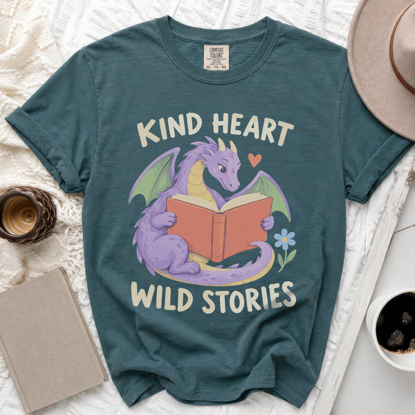Kind Heart Dragon Tee in Blue Spruce